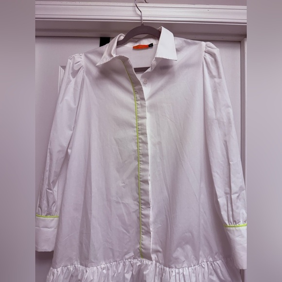 Pep’s Cannes Women’s White Yellow Shirt Dress Size 2 - Picture 3 of 7